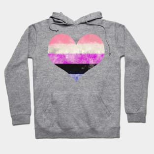 Genderfluid Pride Heart - Watercolor Hoodie